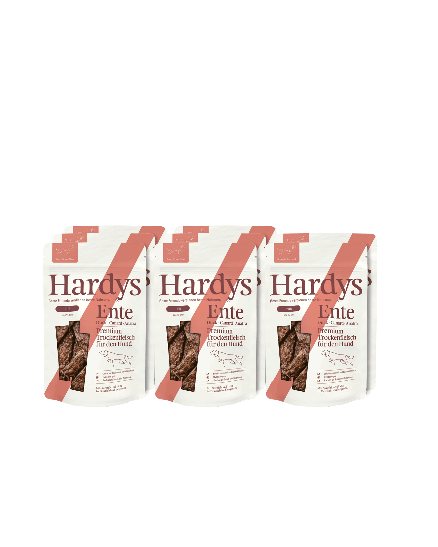 Hardys Pur Trockenfleisch Ente, 8 x 100 g