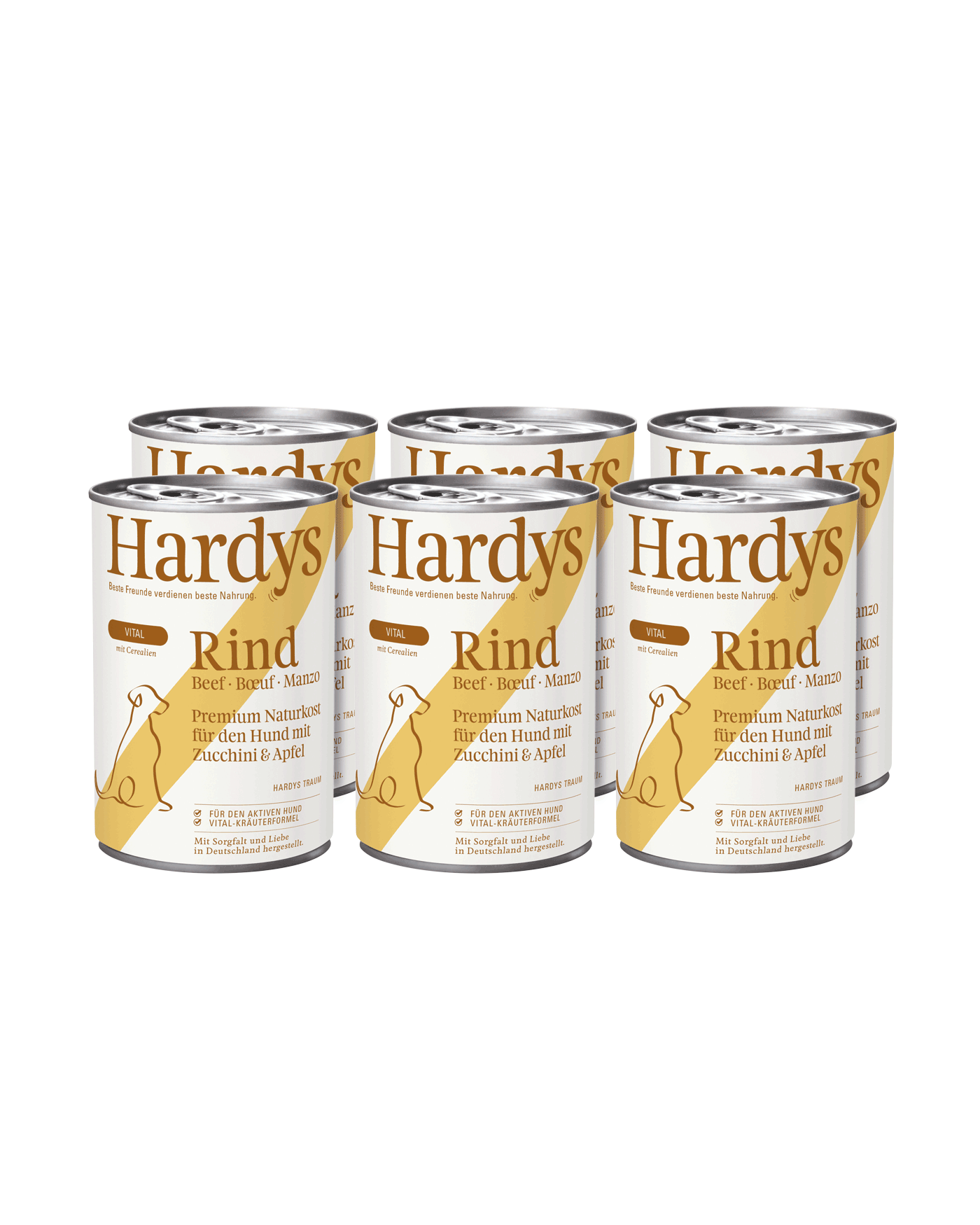 Hardys Vital Rind mit Zucchini & Apfel, 6 x 400 g