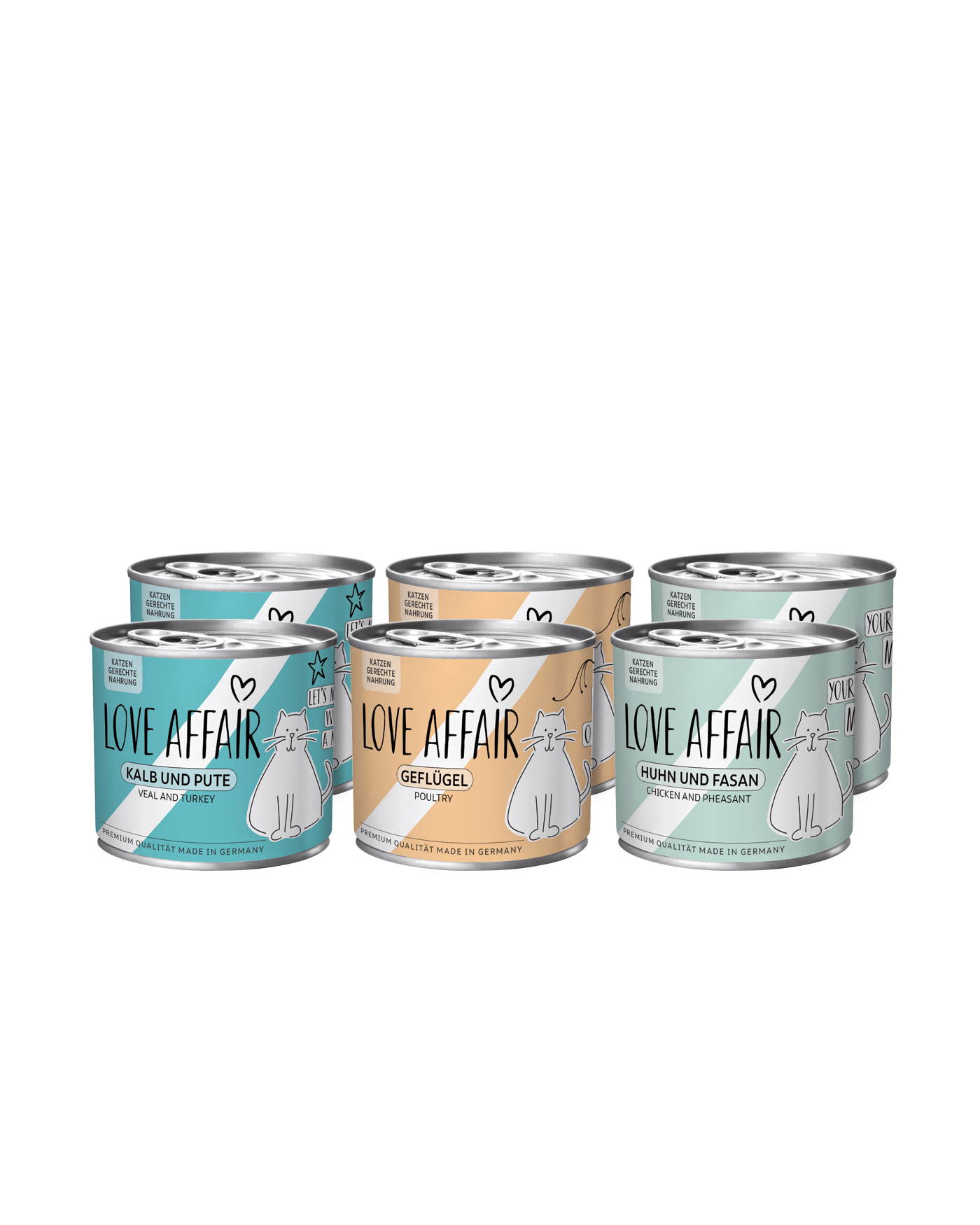 Love Affair Mix Tray 200 Gramm 2 x Huhn & Fasan, 2 x Geflügel, 2 x Kalb & Pute