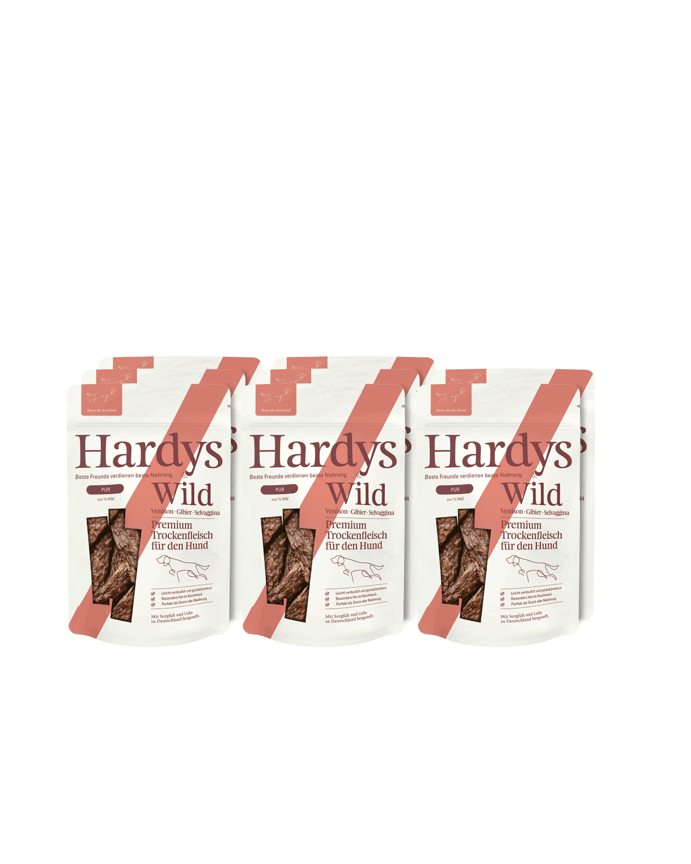 Hardys Pur Trockenfleisch Wild, 8 x 100 g